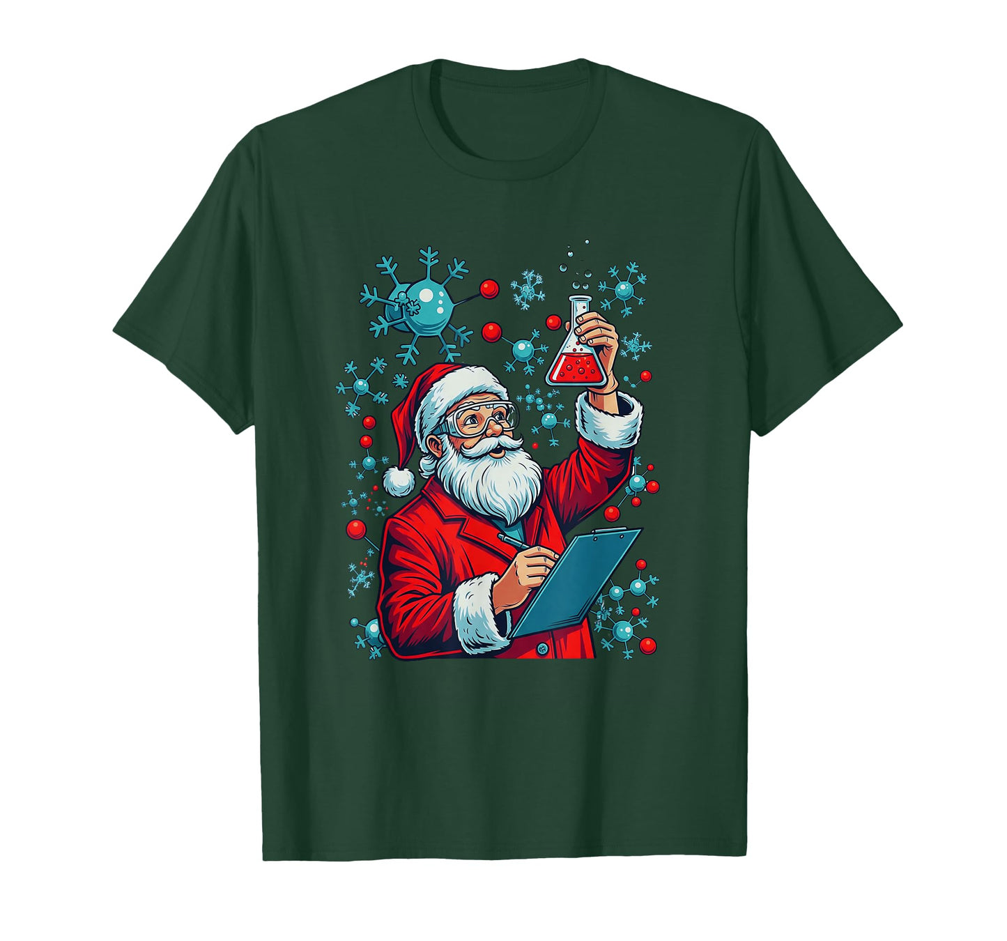 Science Christmas Funny Santa Chemist Scientist Geeky Claus T-Shirt