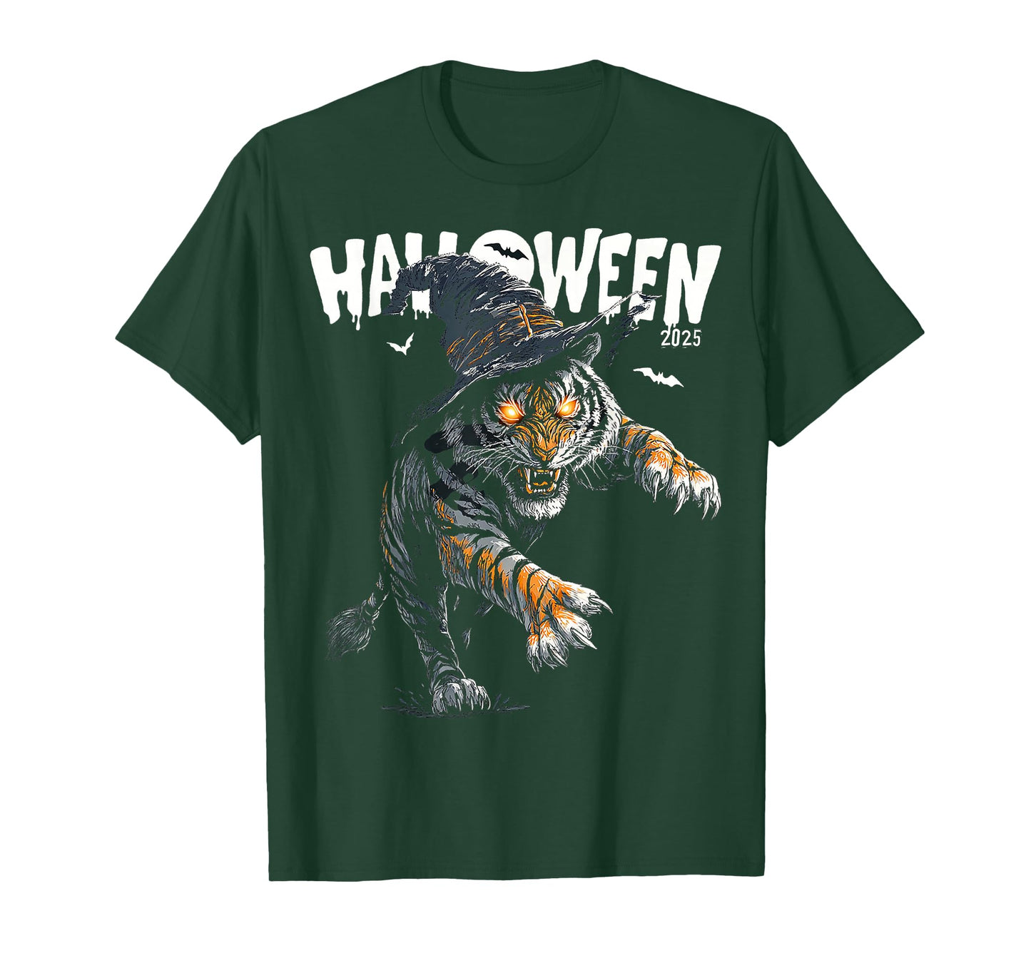 Halloween 2025 Tiger Witch Costume Fun T-Shirt