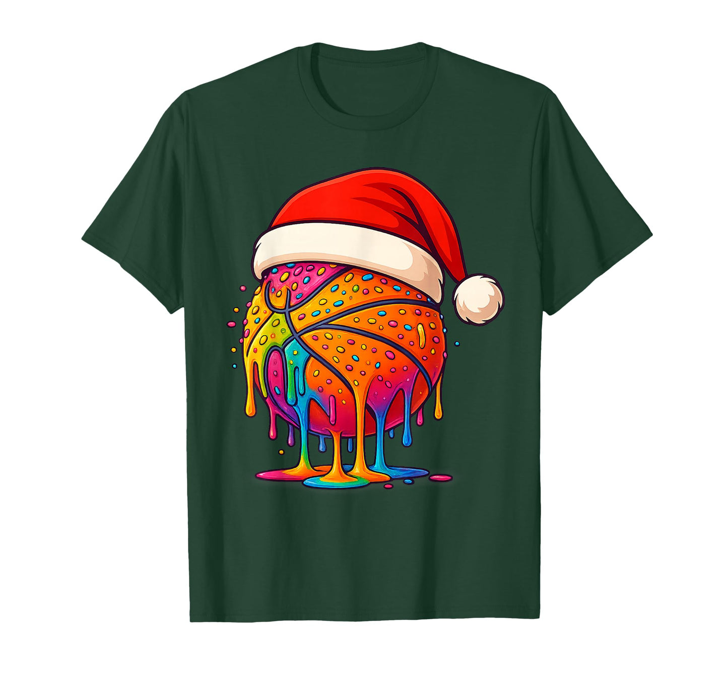 Santa Player Ice Cream Christmas Basketball Tees for Boys T-Shirt