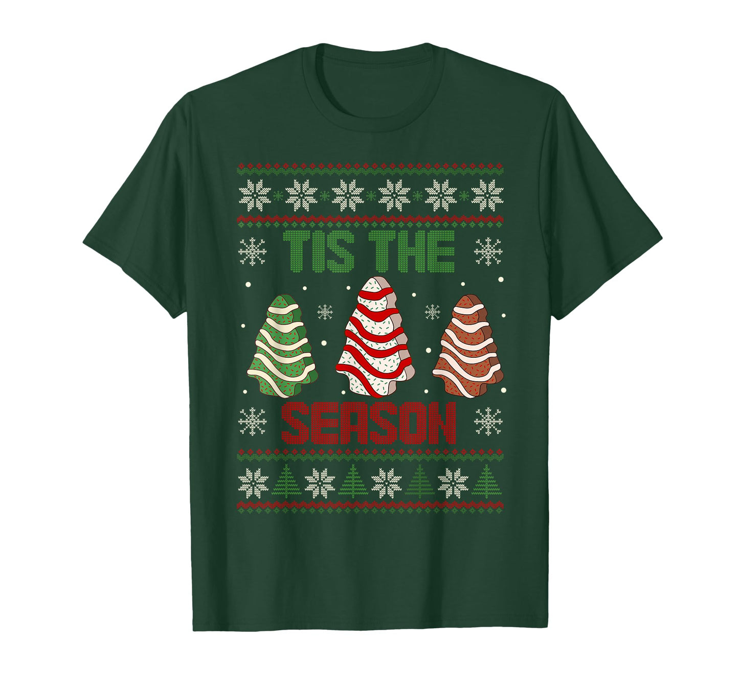 Tis The Season Christmas Tree Cakes Debbie Holiday T-Shirt