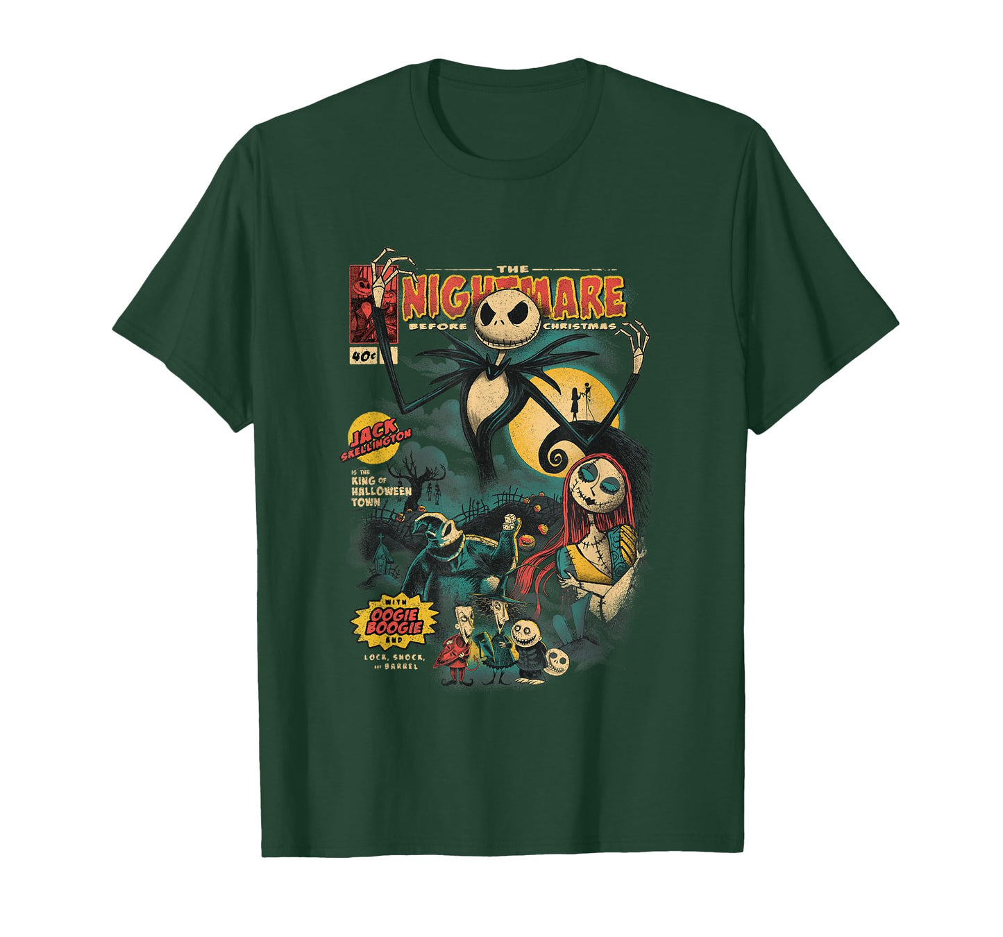 Disney The Nightmare Before Christmas Comic Cover Retro Logo T-Shirt