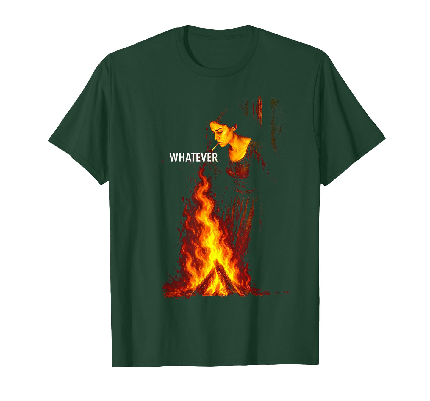 Burning Smoking Witch Pyre, Halloween Dark Humor Gothic T-Shirt