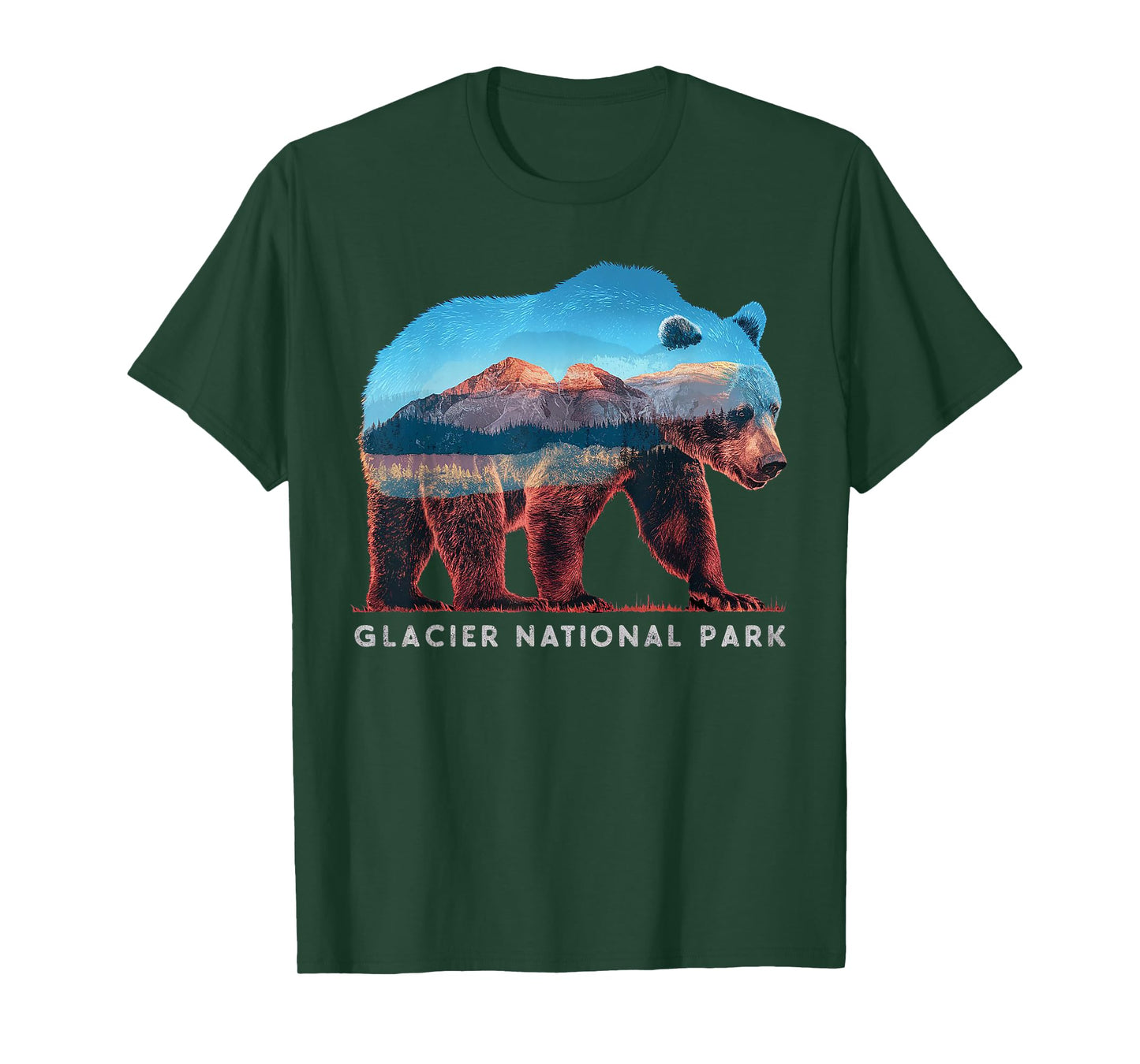 Retro Distressed Glacier Bear Glacier National Park Souvenir T-Shirt