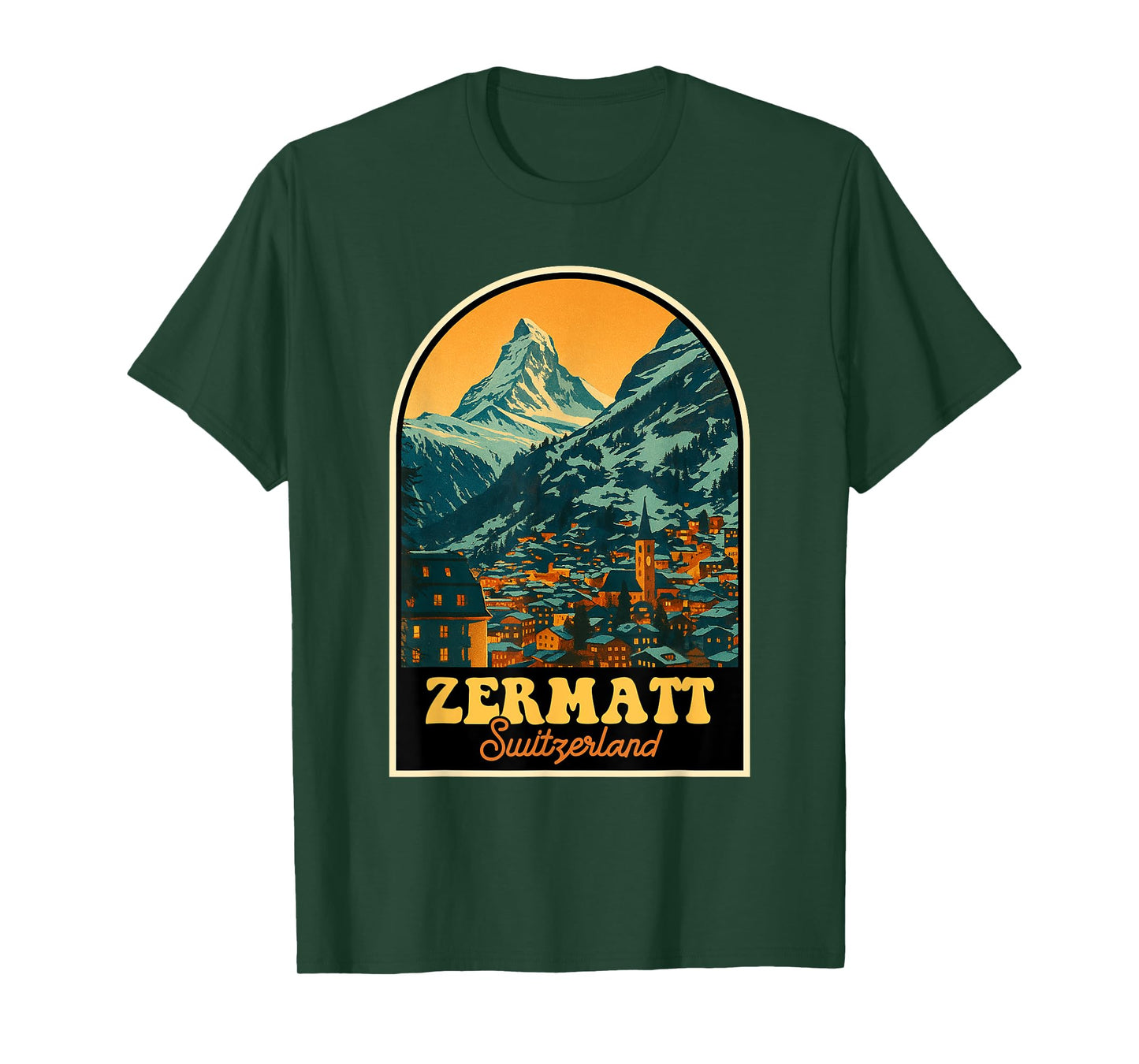 Zermatt Switzerland Vintage Matterhorn Mountain Travel T-Shirt