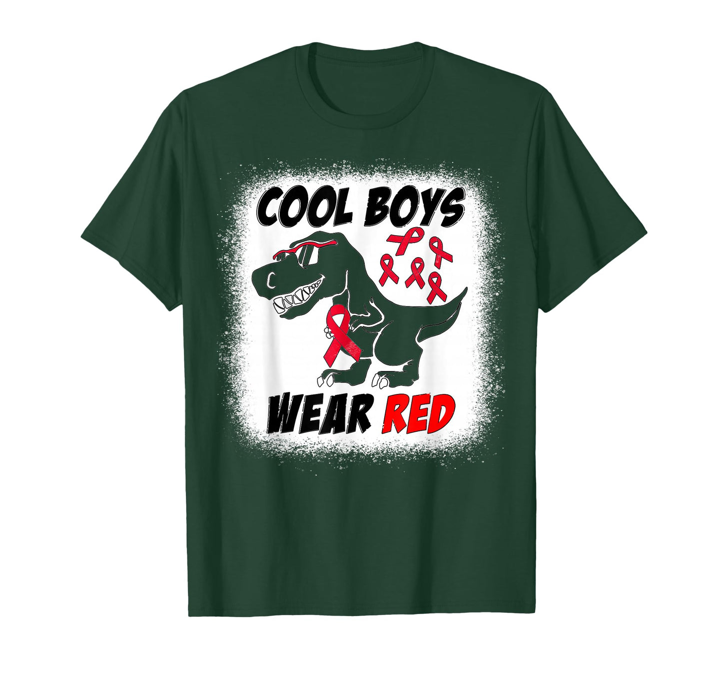 Cool Boys Wear Red For Red Ribbon Week T-Rex Dino Boys Kids T-Shirt