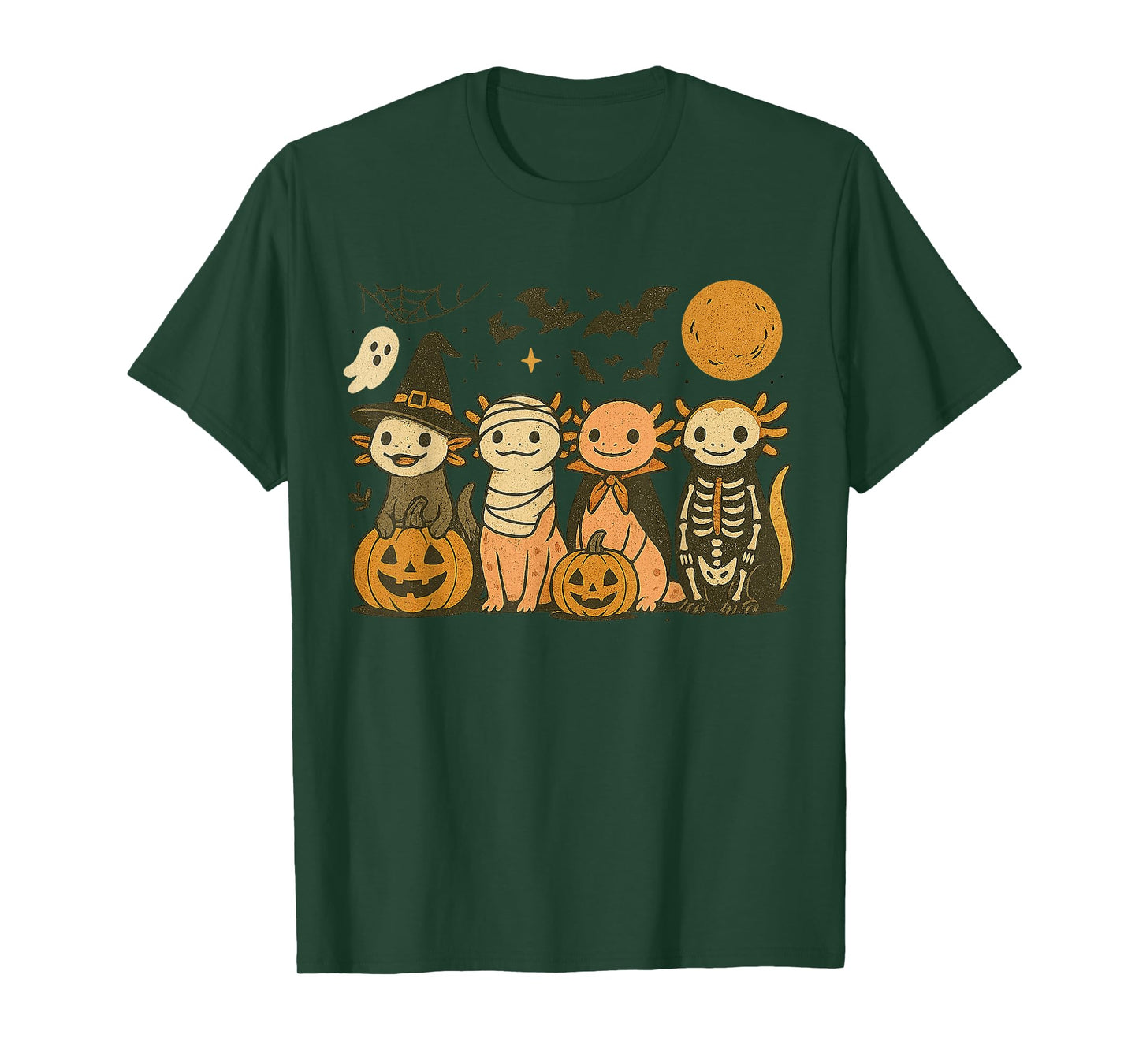 Halloween Axolotl Costumes Ghost Witch Mummy Gifts Men Women T-Shirt