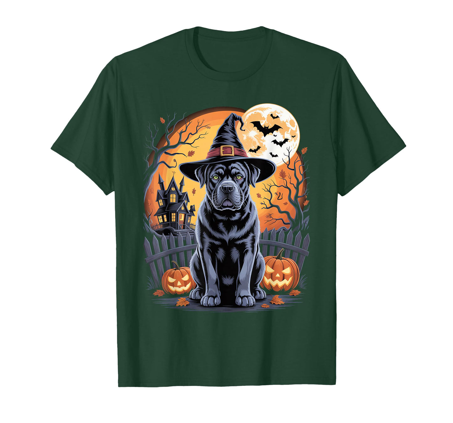 Cane Corso Halloween Scary Dog Witch Moon T-Shirt