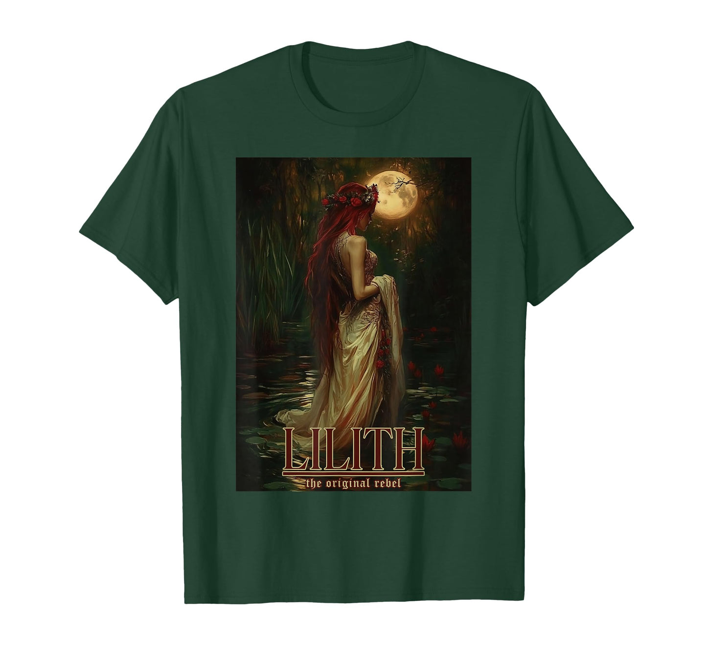 Lilith The Original Rebel Girl Floral Goddess Witch Pagan T-Shirt