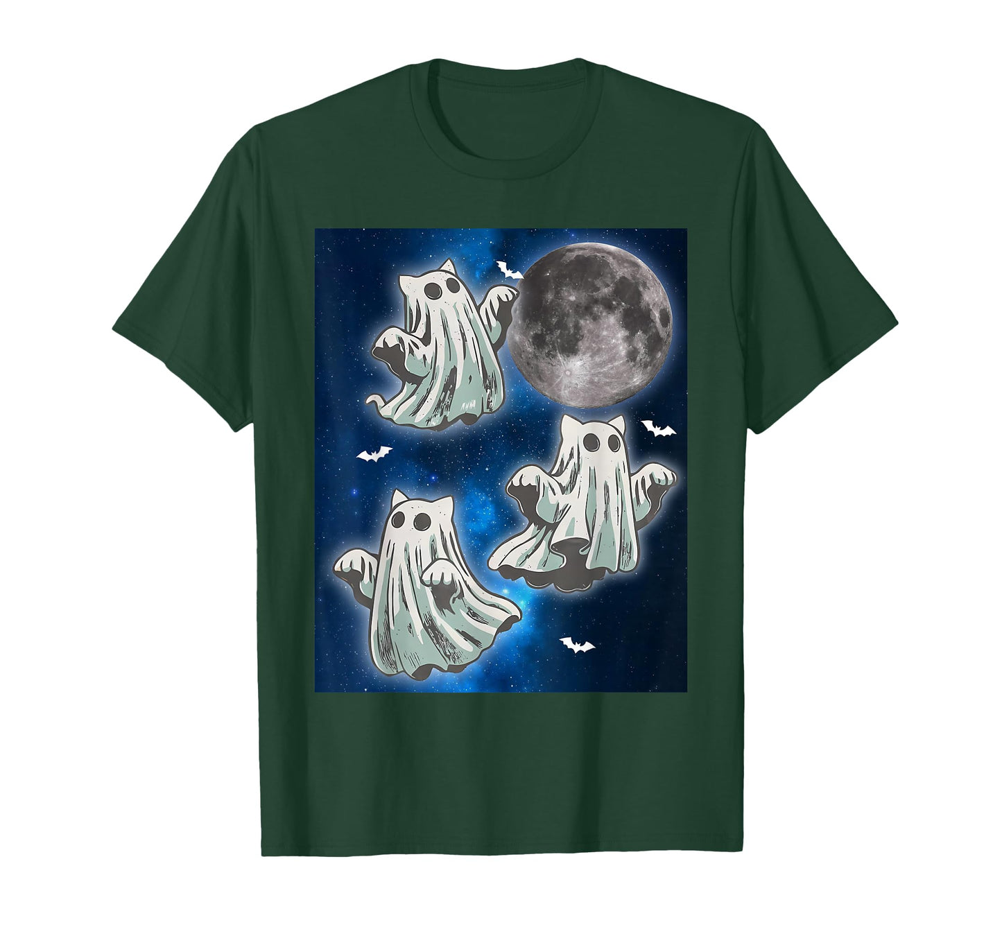 Ghost Cat Meme Funny Halloween Men Women Kids T-Shirt