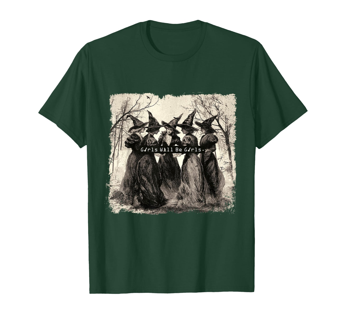 Vintage Girls Witch Funny Halloween Women Witchy Vibe T-Shirt