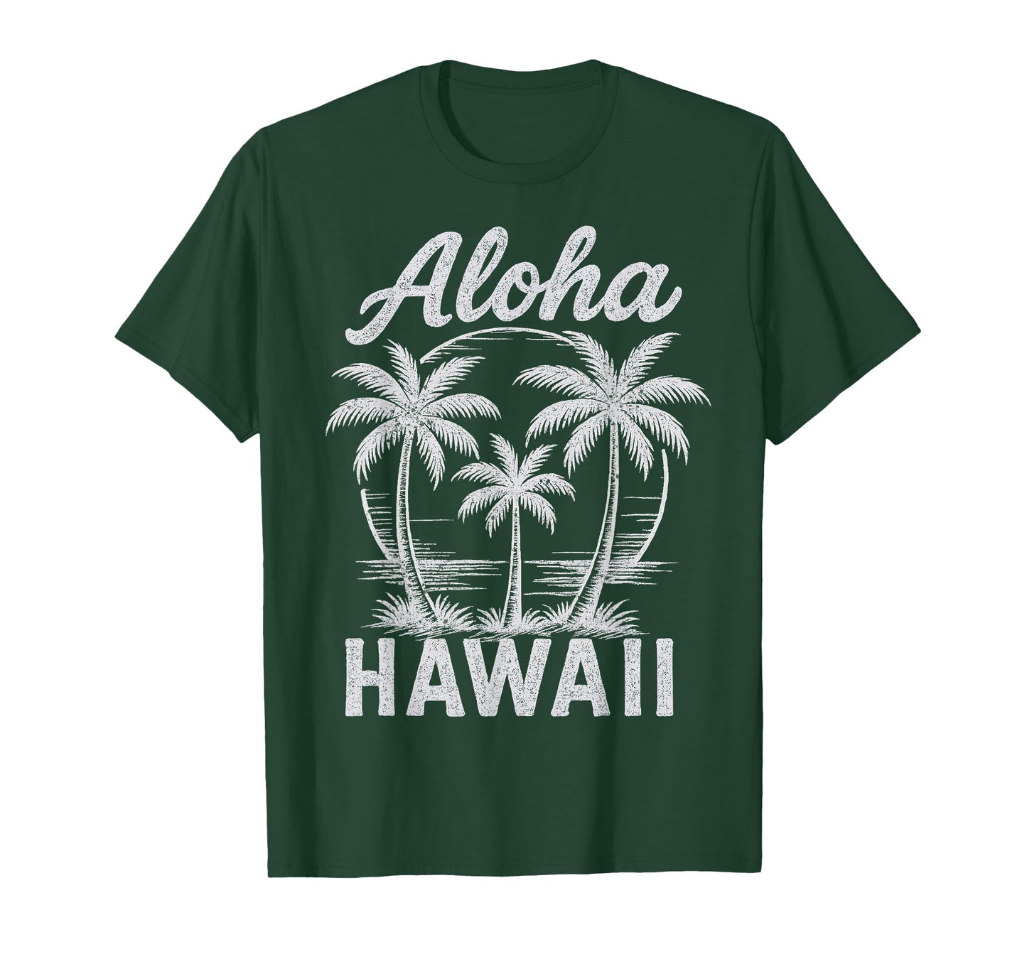 Aloha Hawaii Palm Tree Beach Graphic Summer Vacation Trip T-Shirt