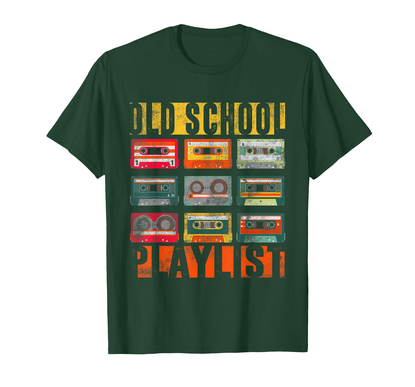 Old School Playlist Shirt Retro 80s 90s Cassette Tape Music T-Shirt