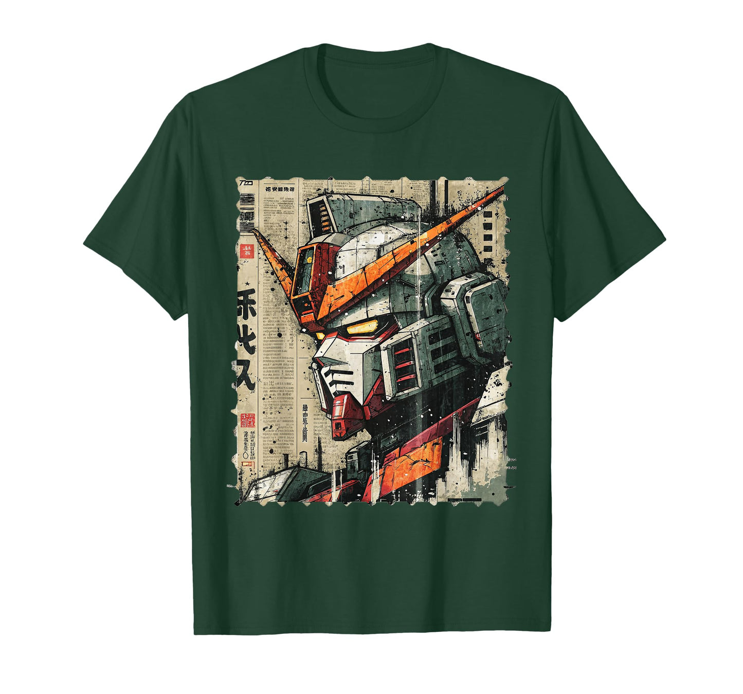 Japanese Mecha Robot Head Vintage Anime Art Mens Boys Kids T-Shirt