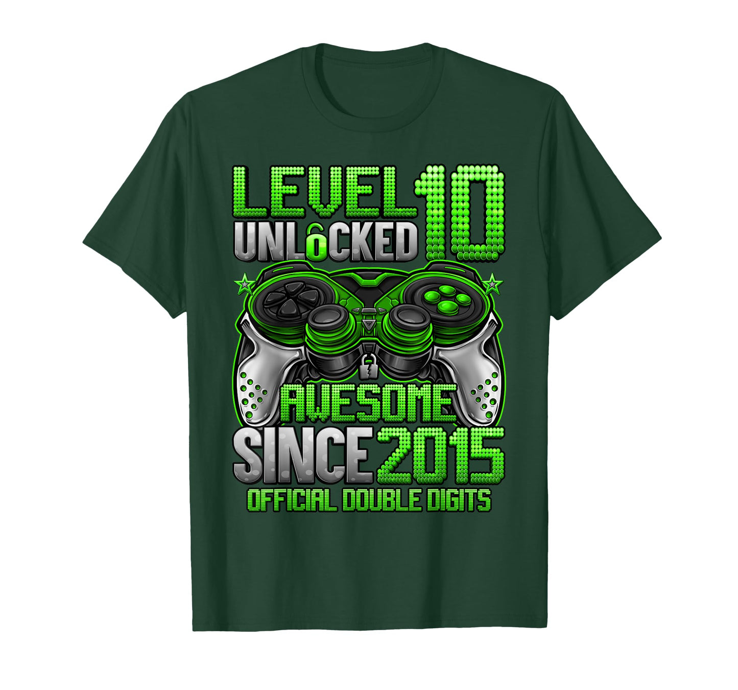 Official Double Digits Level 10 Unlocked 10th Birthday Boy T-Shirt
