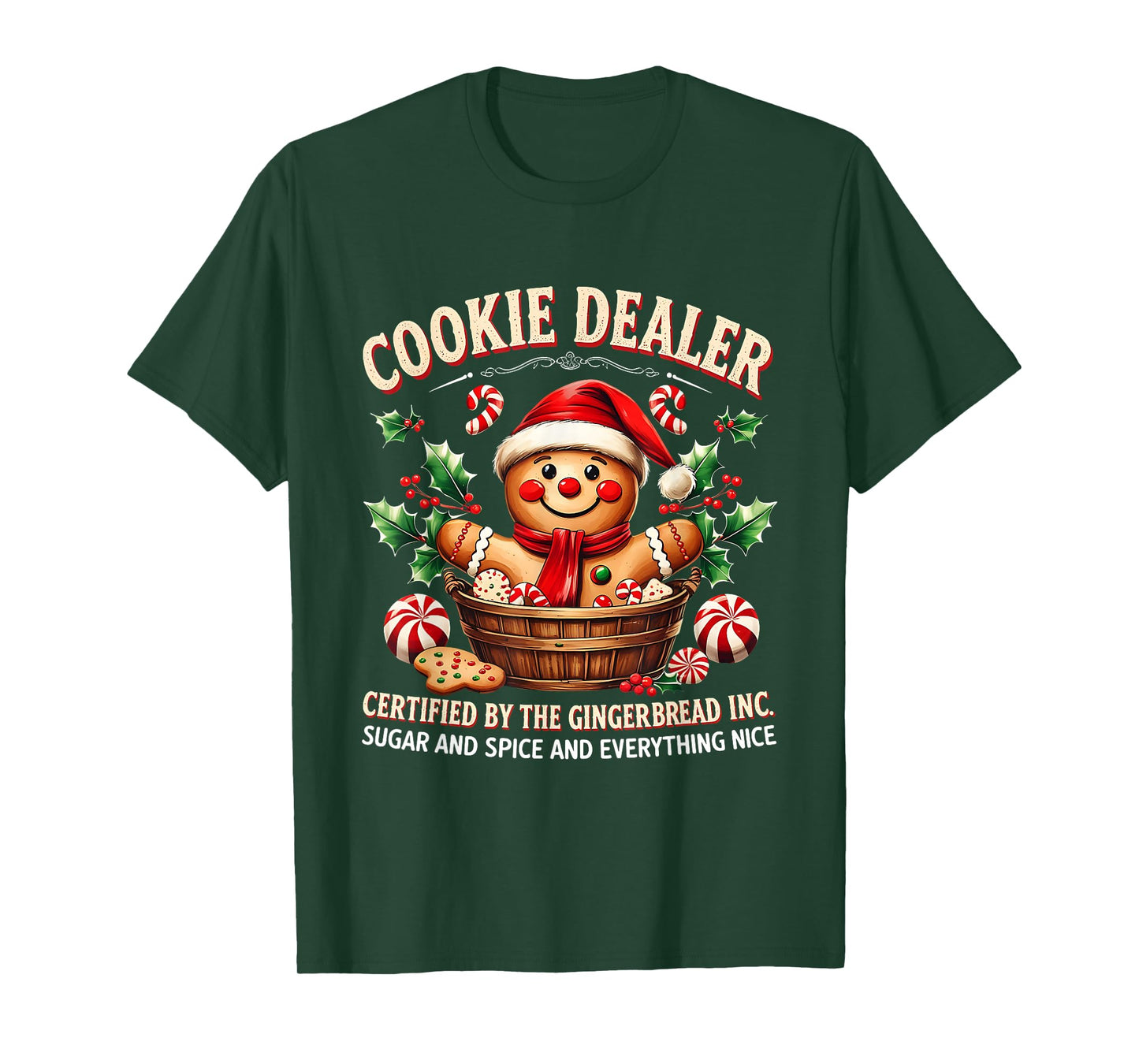 Vintage Gingerbread Bakery Christmas Cookie Dealer Holiday T-Shirt