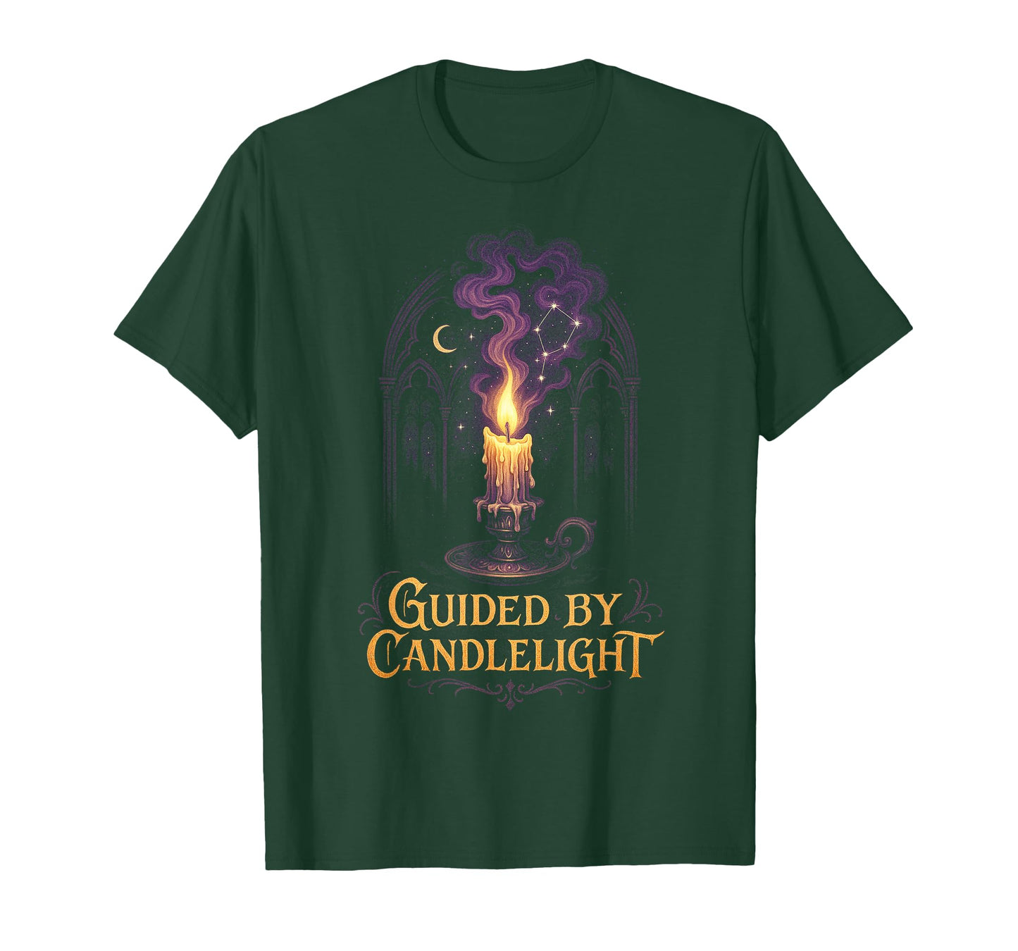 Guided by Candlelight Whimsigoth Gothic Witchy Mystic Occult T-Shirt
