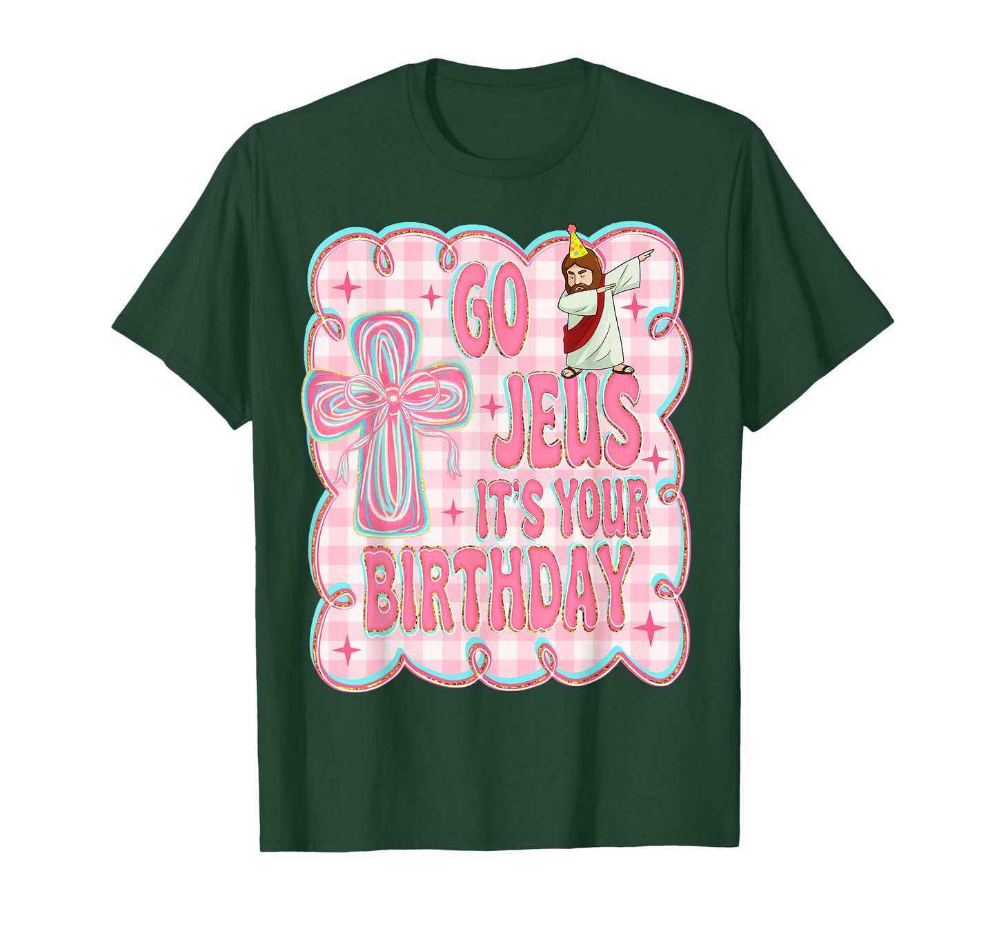 Go Jesus It's Your Birthday Cute Bow Sweater Funny Coquette T-Shirt