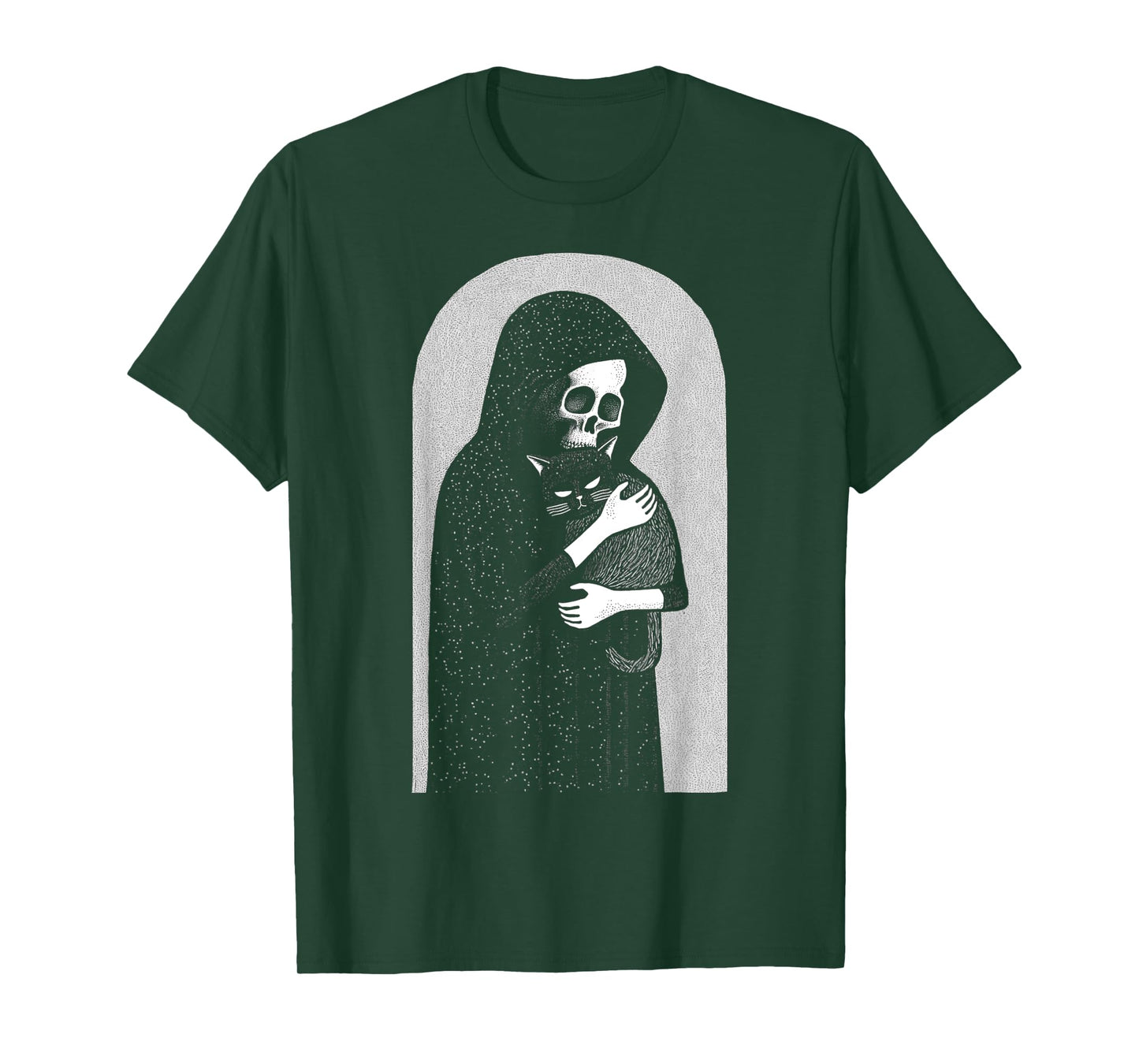 Reaper Of Death And His Black Cat Cuddle Punk Goth Grunge Men Women Girls Kids T-Shirt