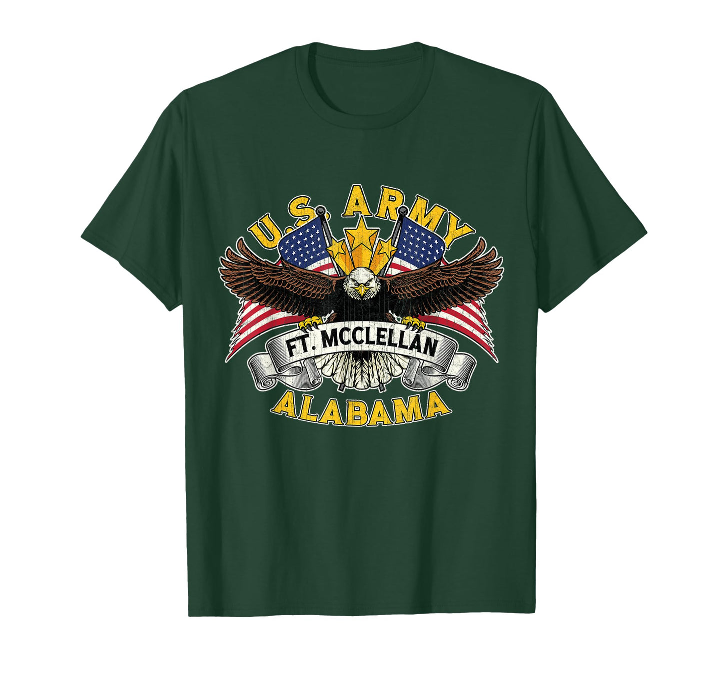 Fort McClellan Alabama AL Vintage Military Base Veterans Day T-Shirt