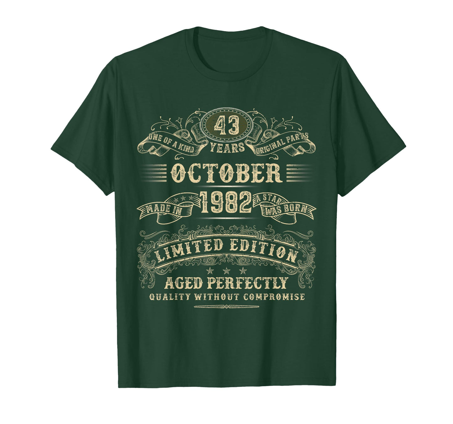 43 Year Old Gifts 43rd Birthday October 1982 Limited Edition T-Shirt