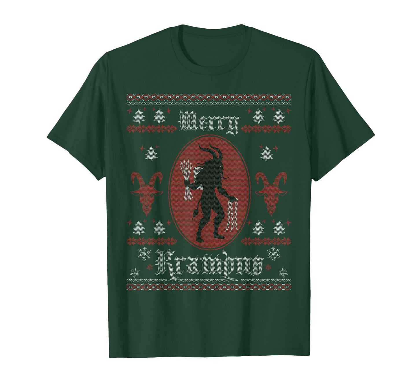 Merry Krampus Horror Spooky Evil Funny Ugly Christmas T-Shirt