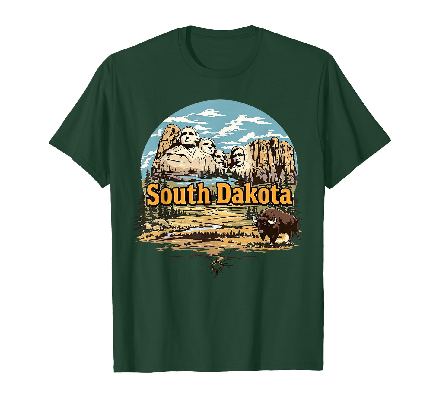 Vintage South Dakota Landscape Mount Rushmore T-Shirt