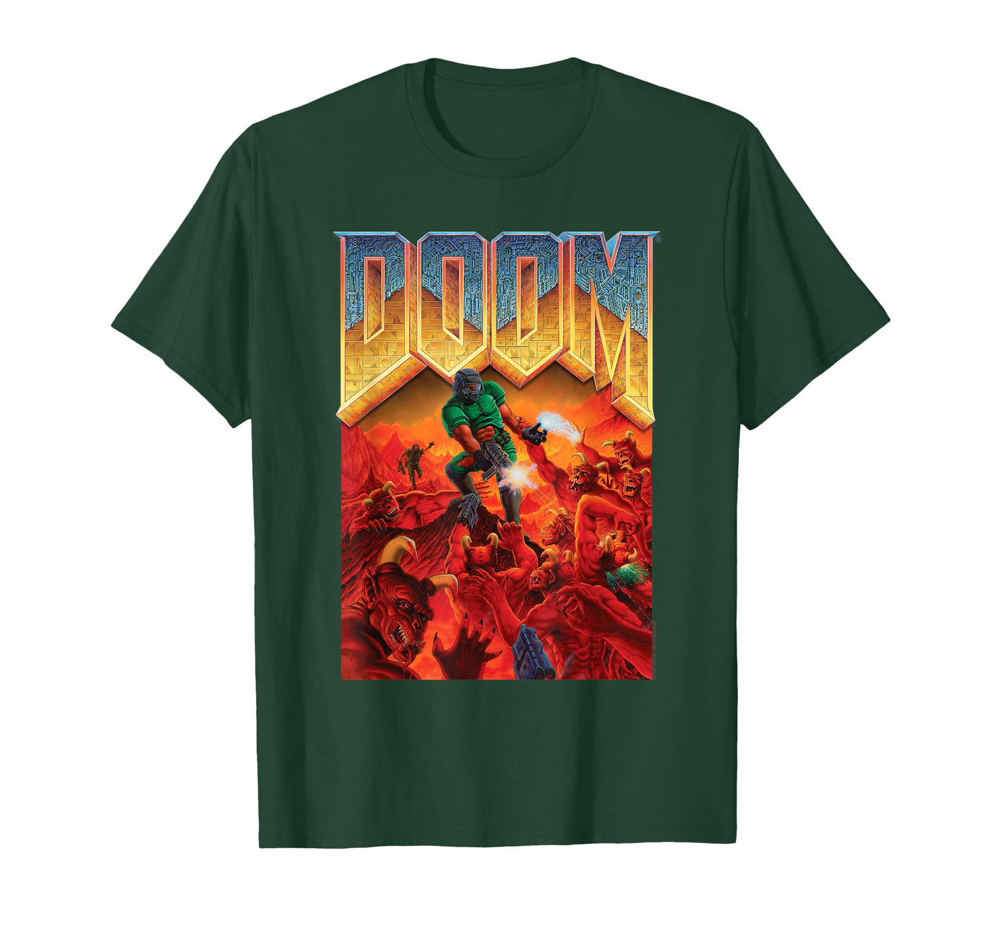 DOOM 1993 Full Color Cover Art Retro Video Game T-Shirt