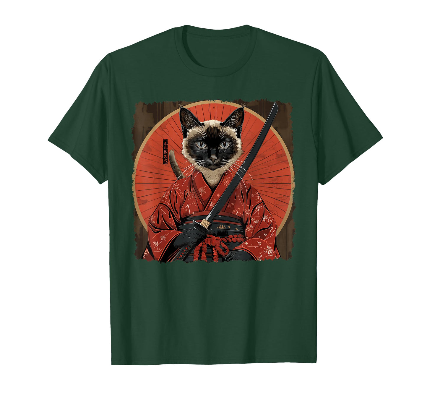 Siamese Cat Japanese Art Samurai Ukiyo-e Vintage T-Shirt