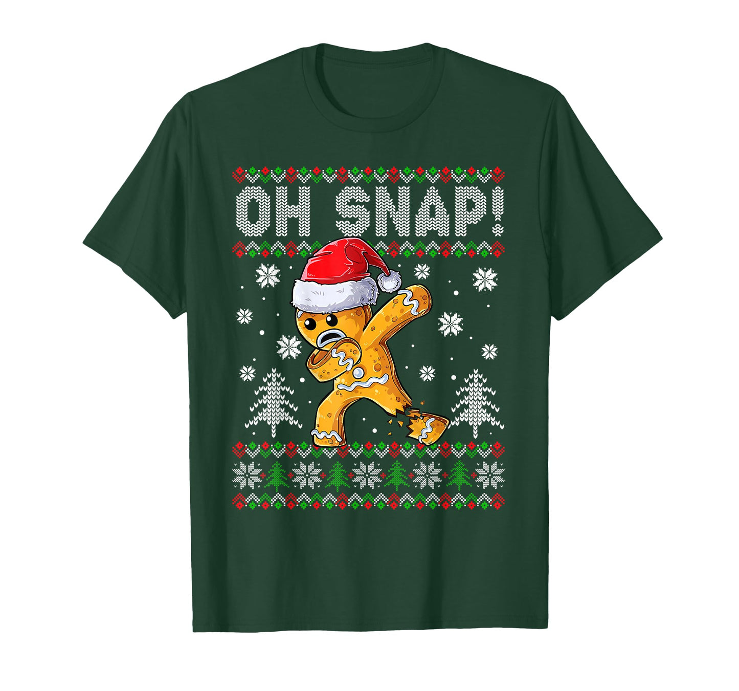 Oh Snap Dabbing Gingerbread Man Nurse Christmas Holiday Ugly T-Shirt