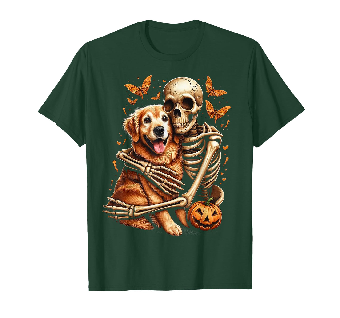 Golden Retriever Dog Costume Spooky Pumpkin Halloween T-Shirt
