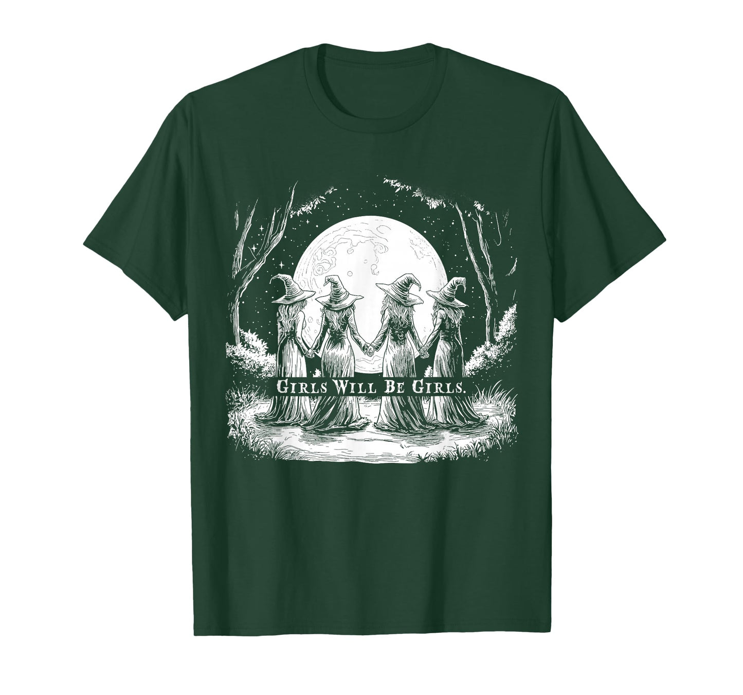 Girl Will Be Girls Witchy Witch Feminist Halloween T-Shirt