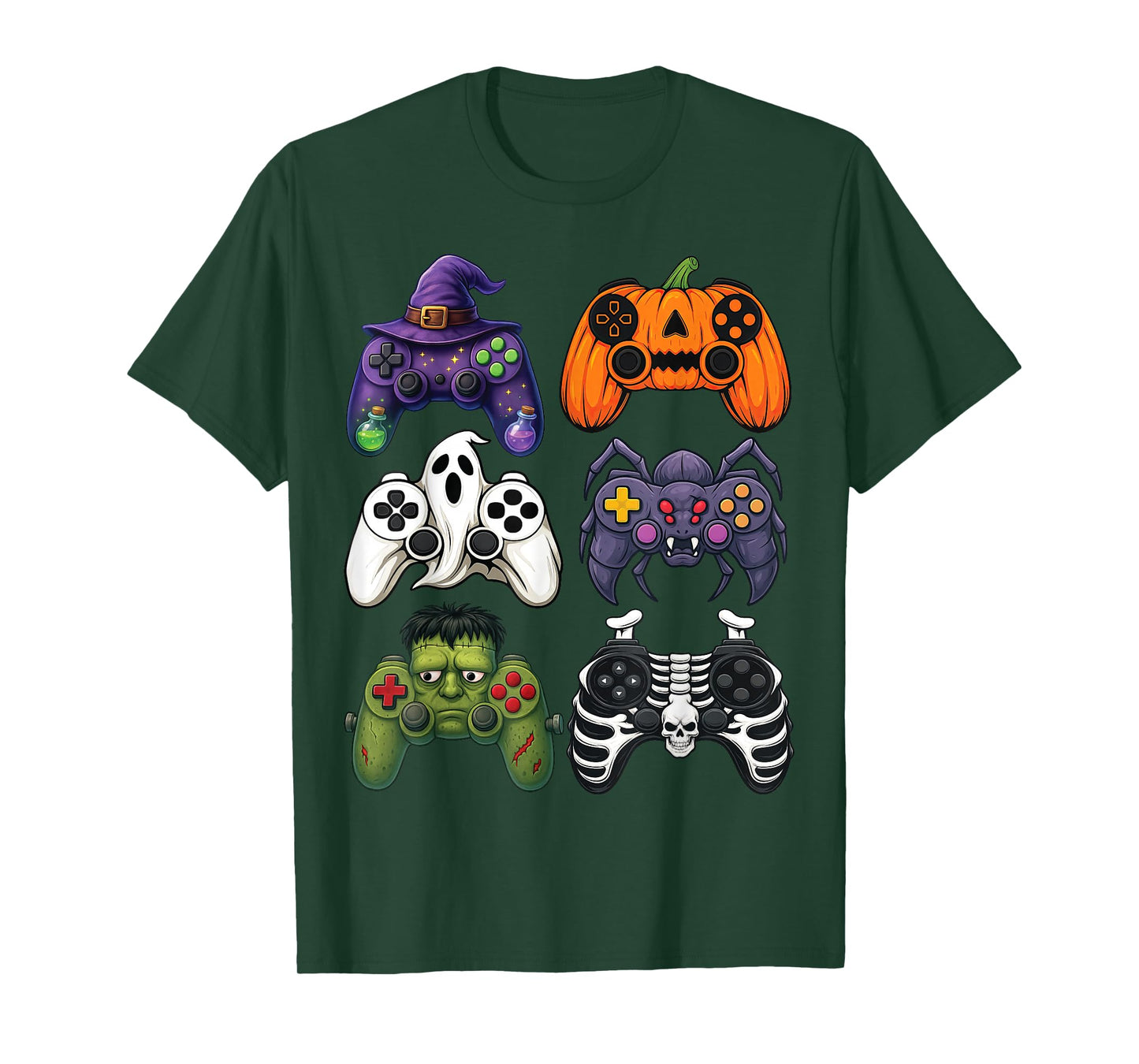 Halloween Gaming Controllers Witch, Pumpkin, Ghost, Spider T-Shirt