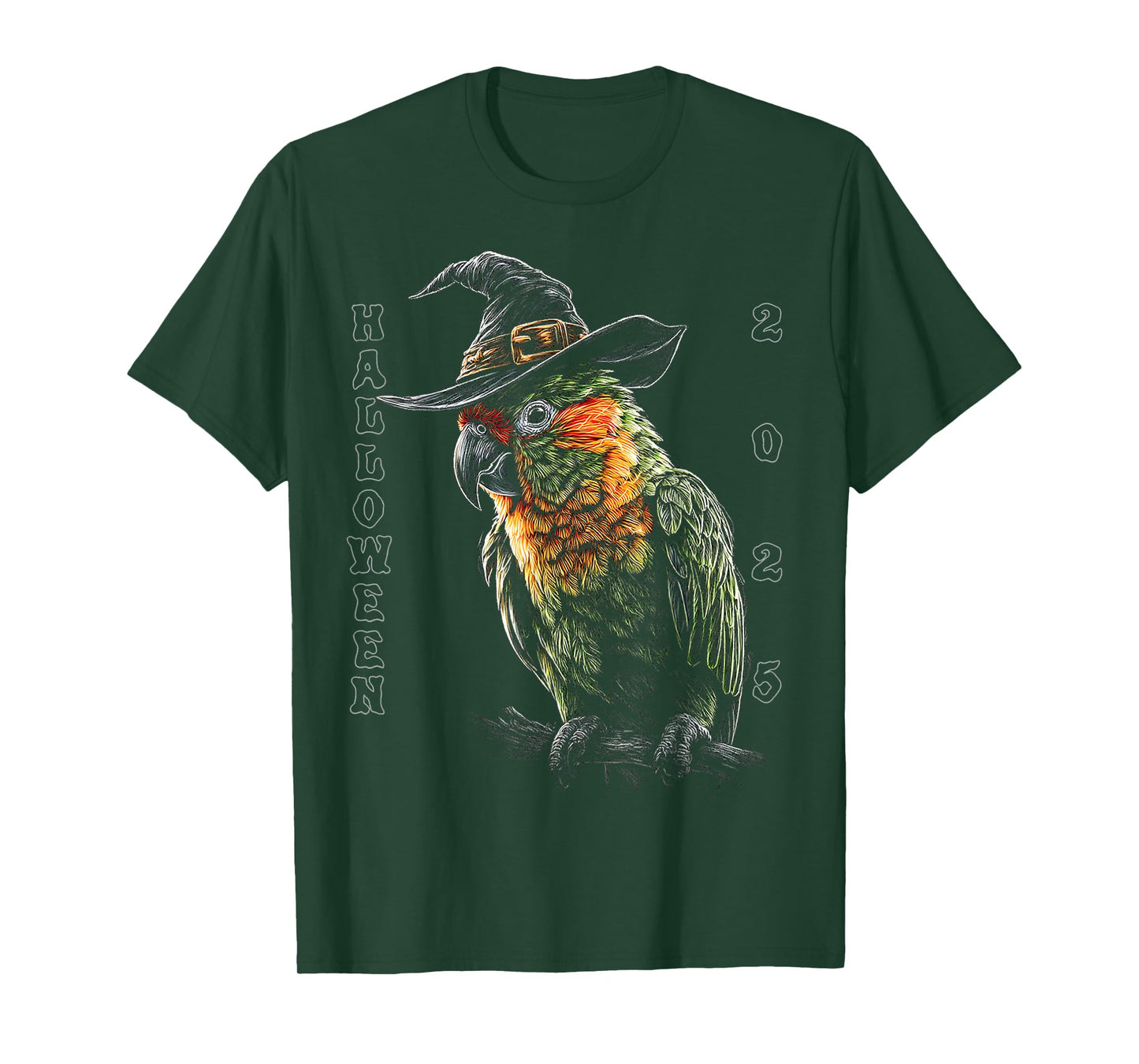 Halloween 2025 Parrot Witch Costume Fun T-Shirt