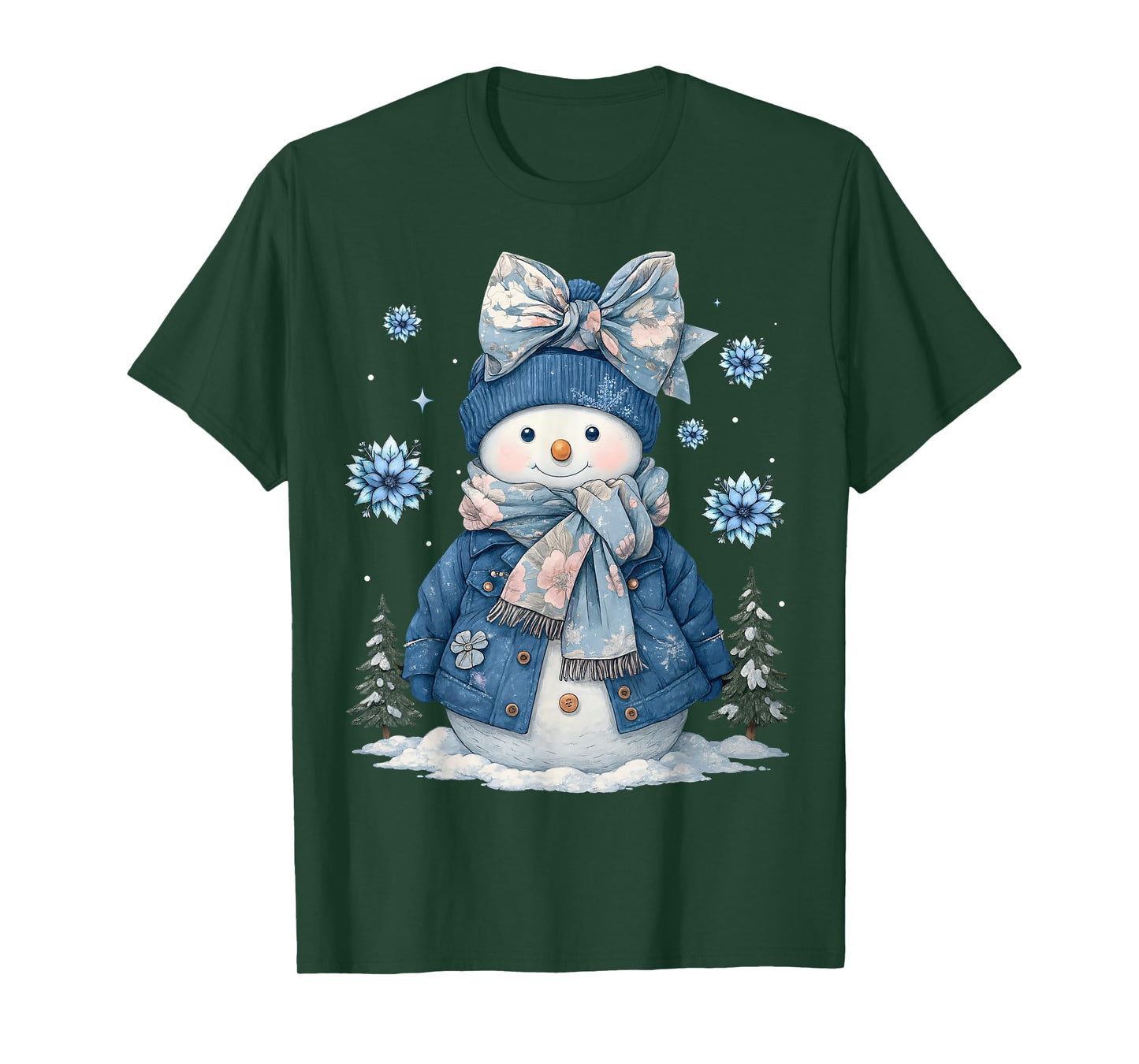 Funny Snowflake Snowman Merry Christmas Xmas Family Holiday T-Shirt
