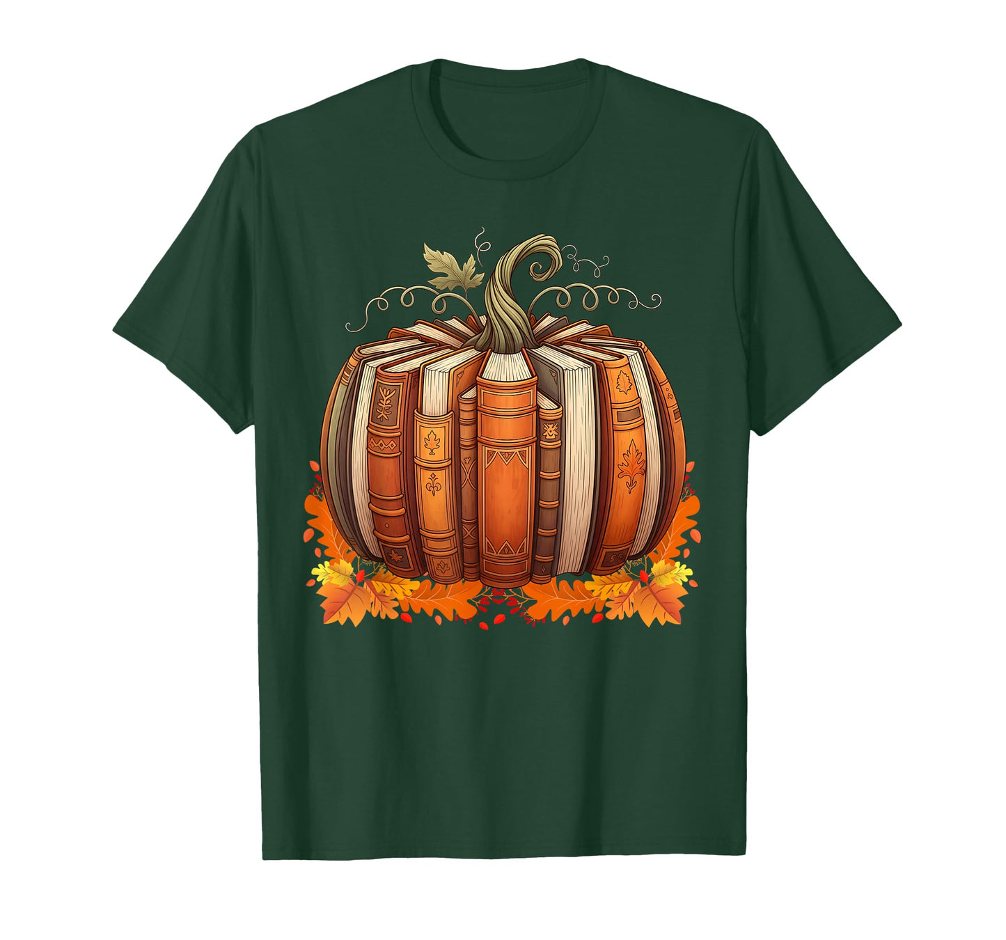 Fall Book Pumpkin Retro Reading Teacher Books Lover T-Shirt