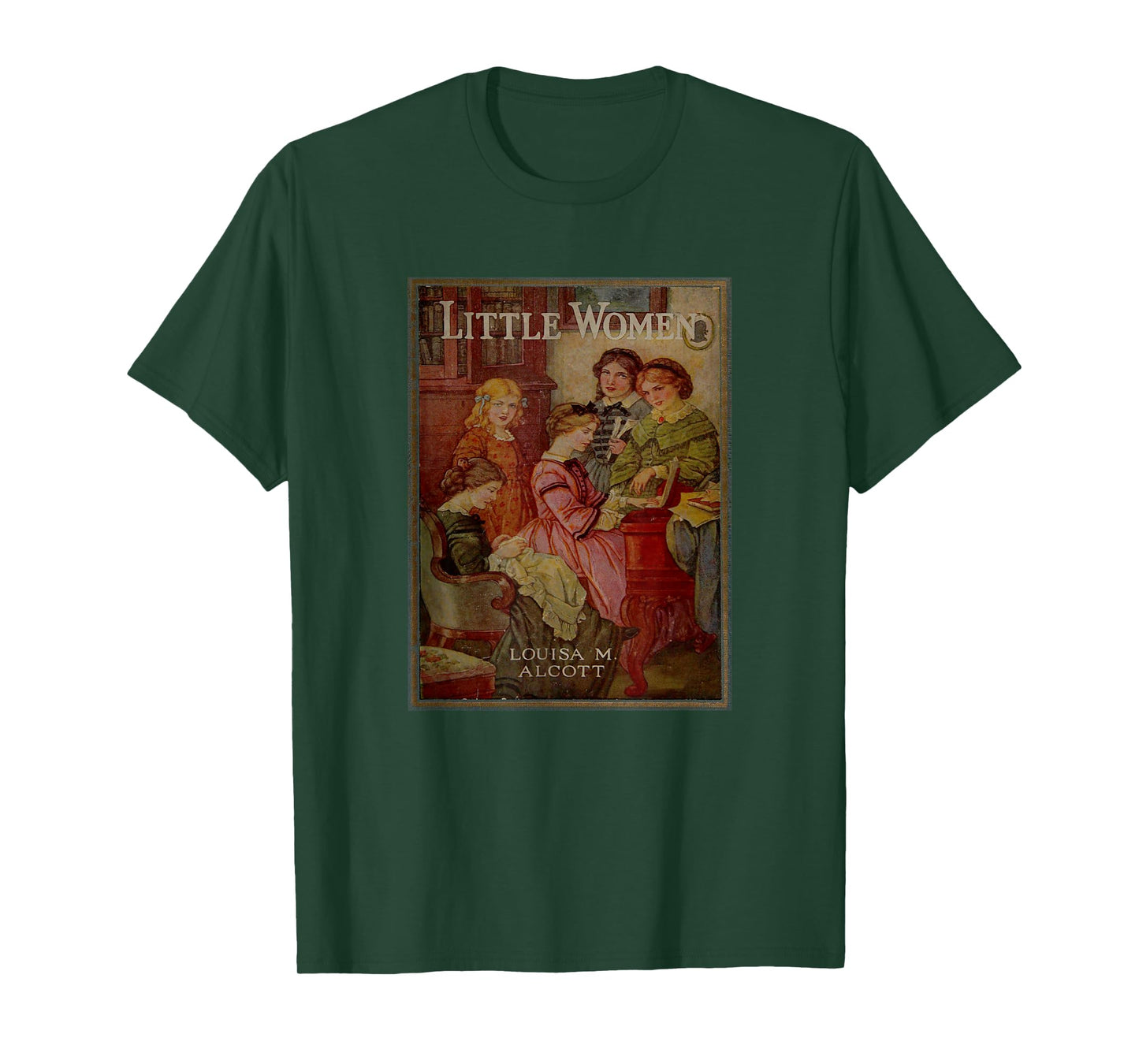 Louisa May Alcott Coming of Age Novel Little Women Book Cover T-Shirt, Small, Black