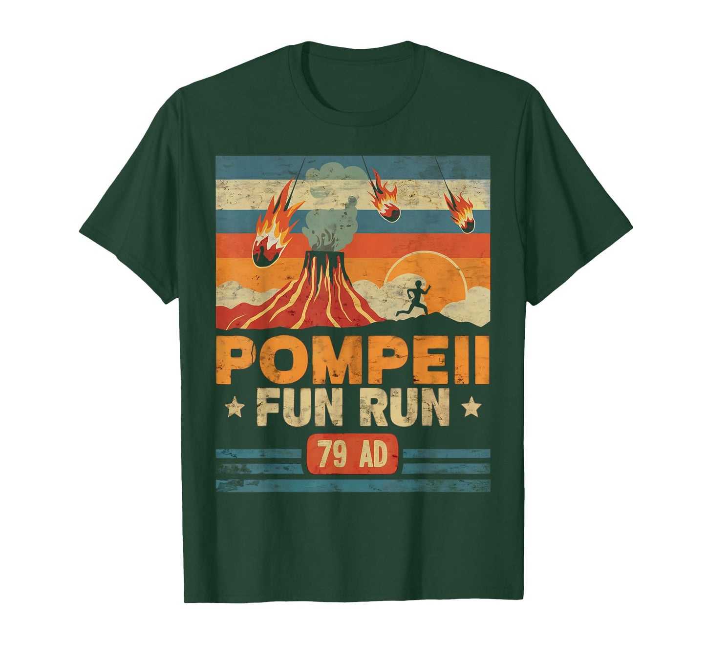 Pompeii Fun Run Retro Volcano Lover Geology Volcanologist T-Shirt