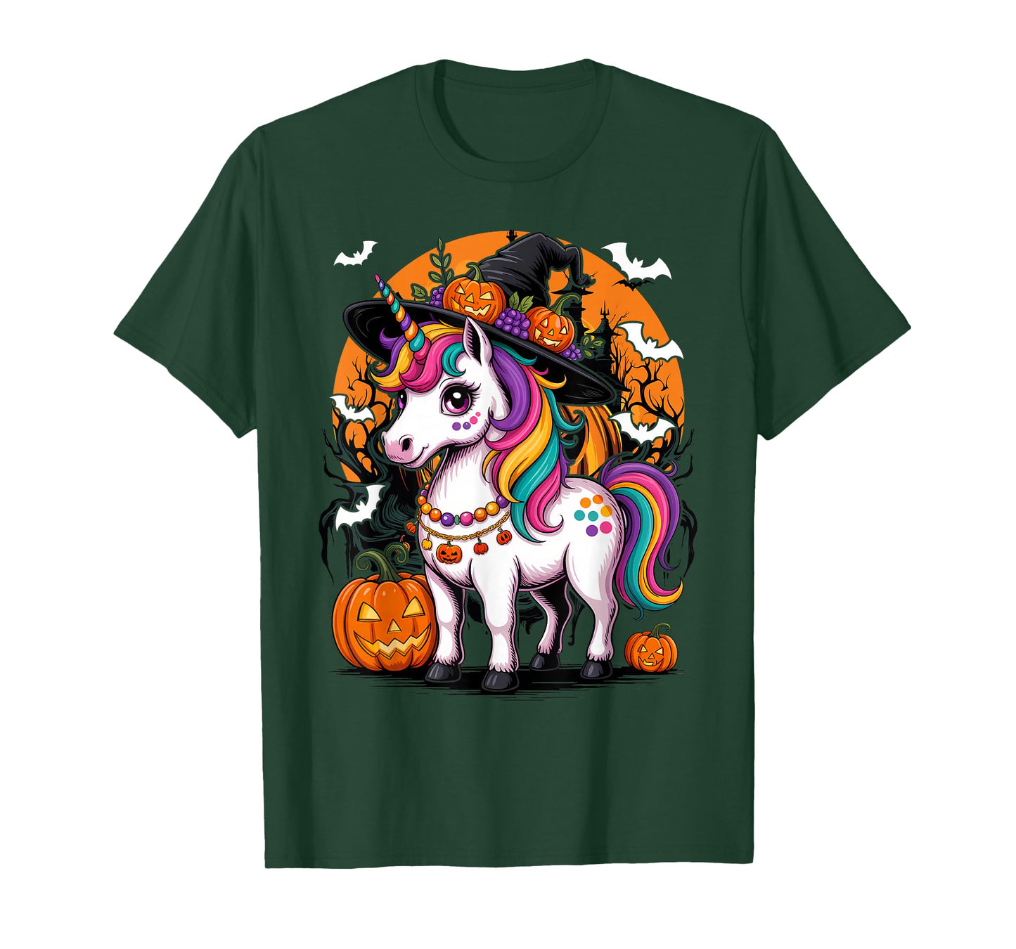 Halloween Unicorn Witch Girl T-Shirt