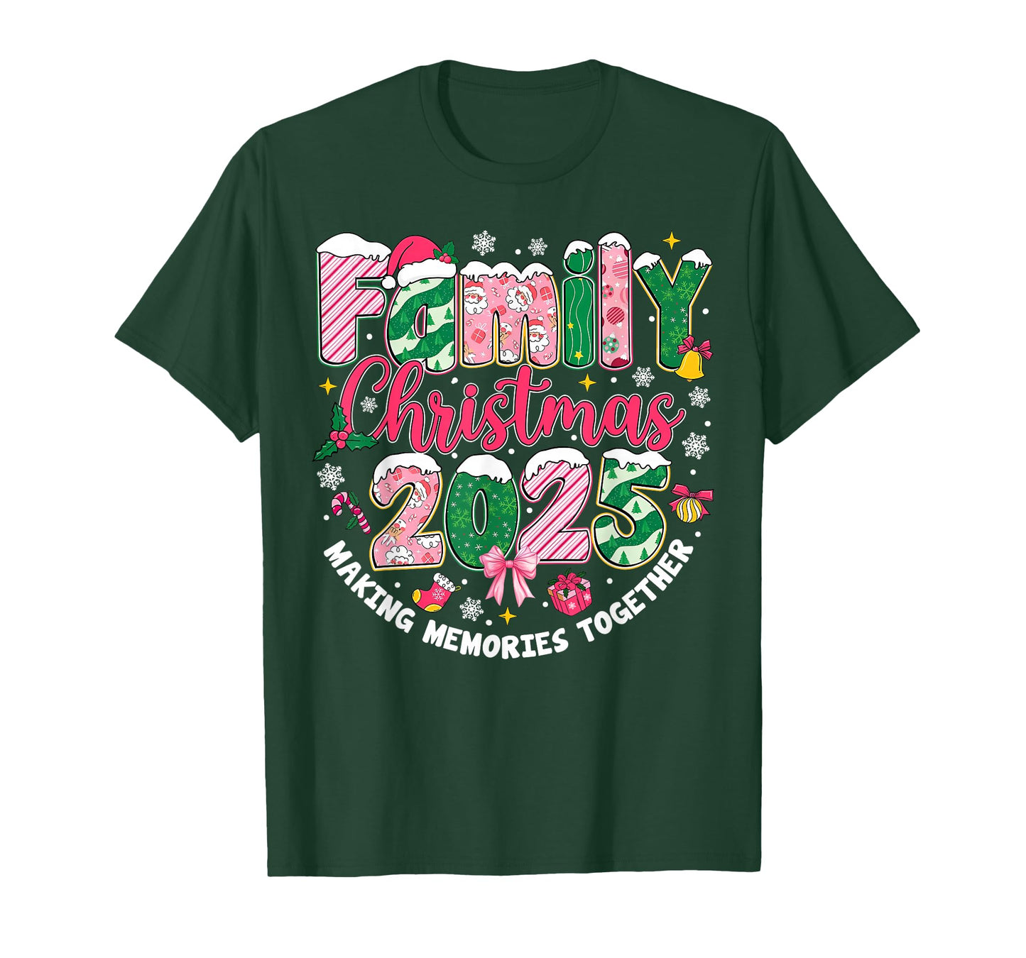 Family Christmas 2025 Making Memories Together Santa Holiday T-Shirt