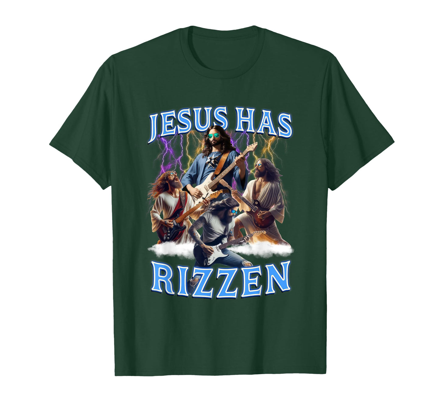 Jesus Has Rizzen Vintage Christian Electric Guitar Jesus Men T-Shirt