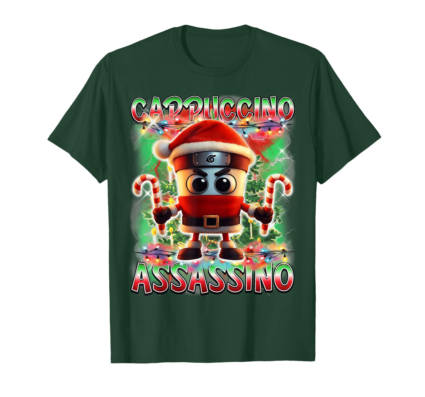 Cappuccino Assassino Santa Claus Italian Brainrot Christmas T-Shirt