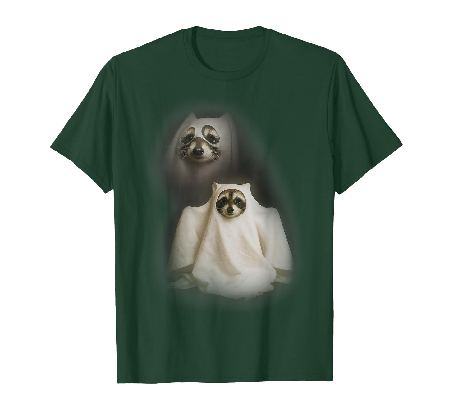 Vintage Ghost Racoon Peekaboo Funny Halloween Meme T-Shirt