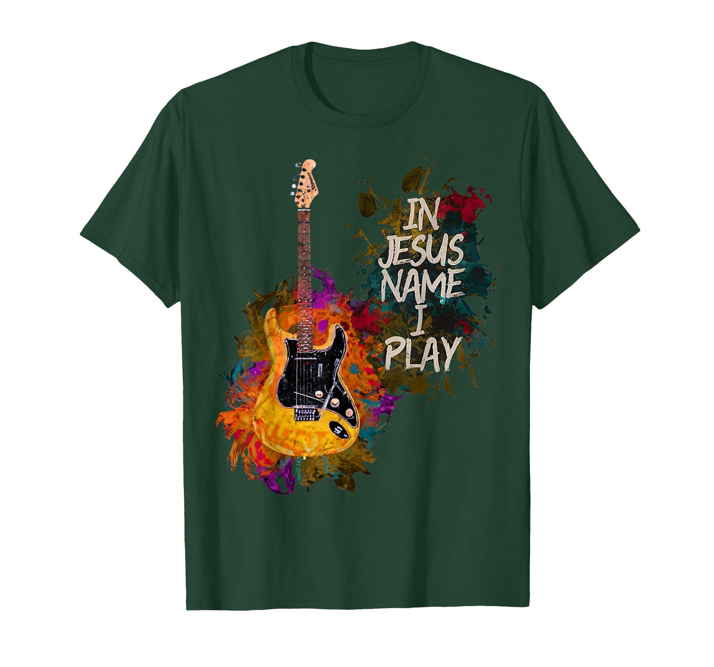 In Jesus Name I Play Guitar Christian Guitar Player Vintage T-Shirt