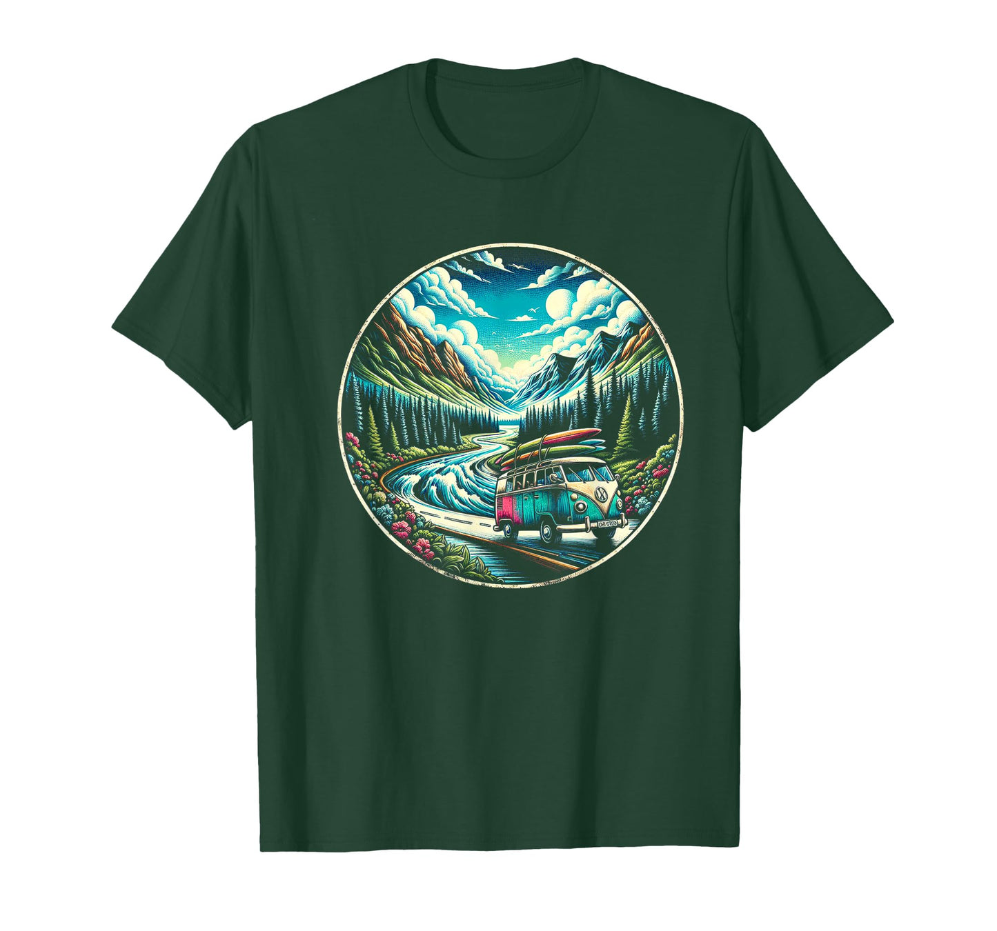 Classic Van Adventure in Scenic Mountains T-Shirt