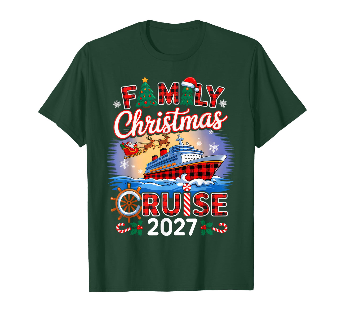 Family Christmas Cruise 2027 Matching Family Cruise Holiday T-Shirt