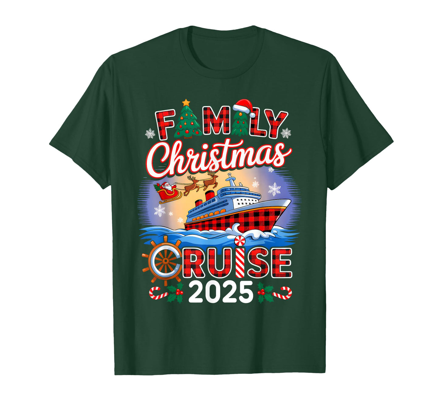 Family Christmas Cruise 2025 Matching Family Cruise Holiday T-Shirt