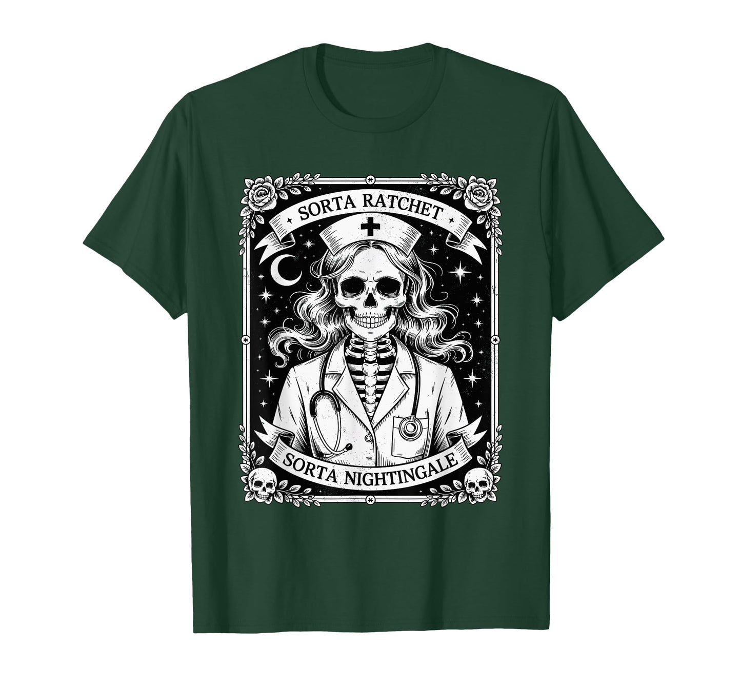 Nurse Sorta Ratchet Sorta Nightingale Tarot Card Halloween T-Shirt