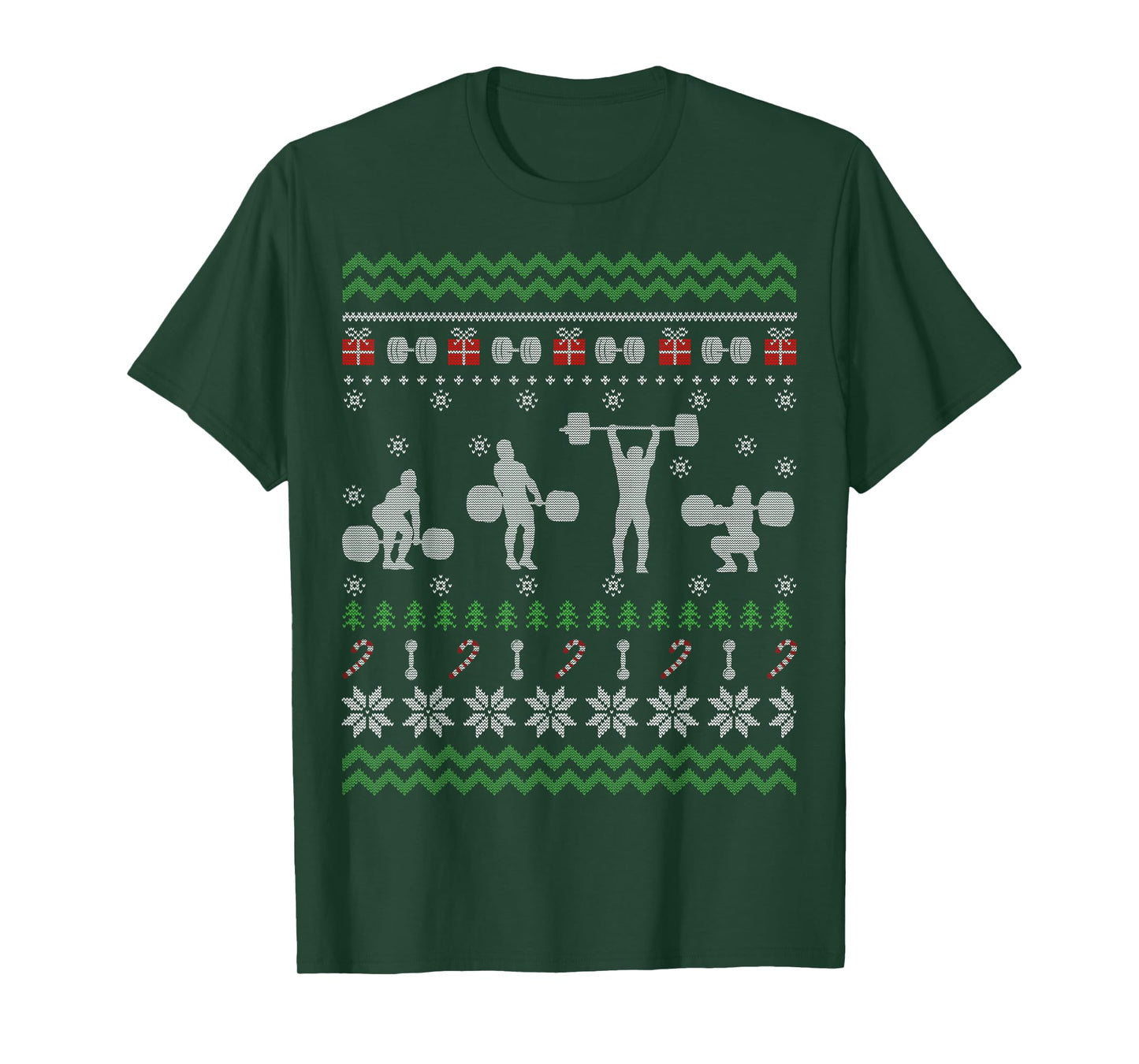 Funny Weightlifting Ugly Christmas Sweater Gift For Men T-Shirt