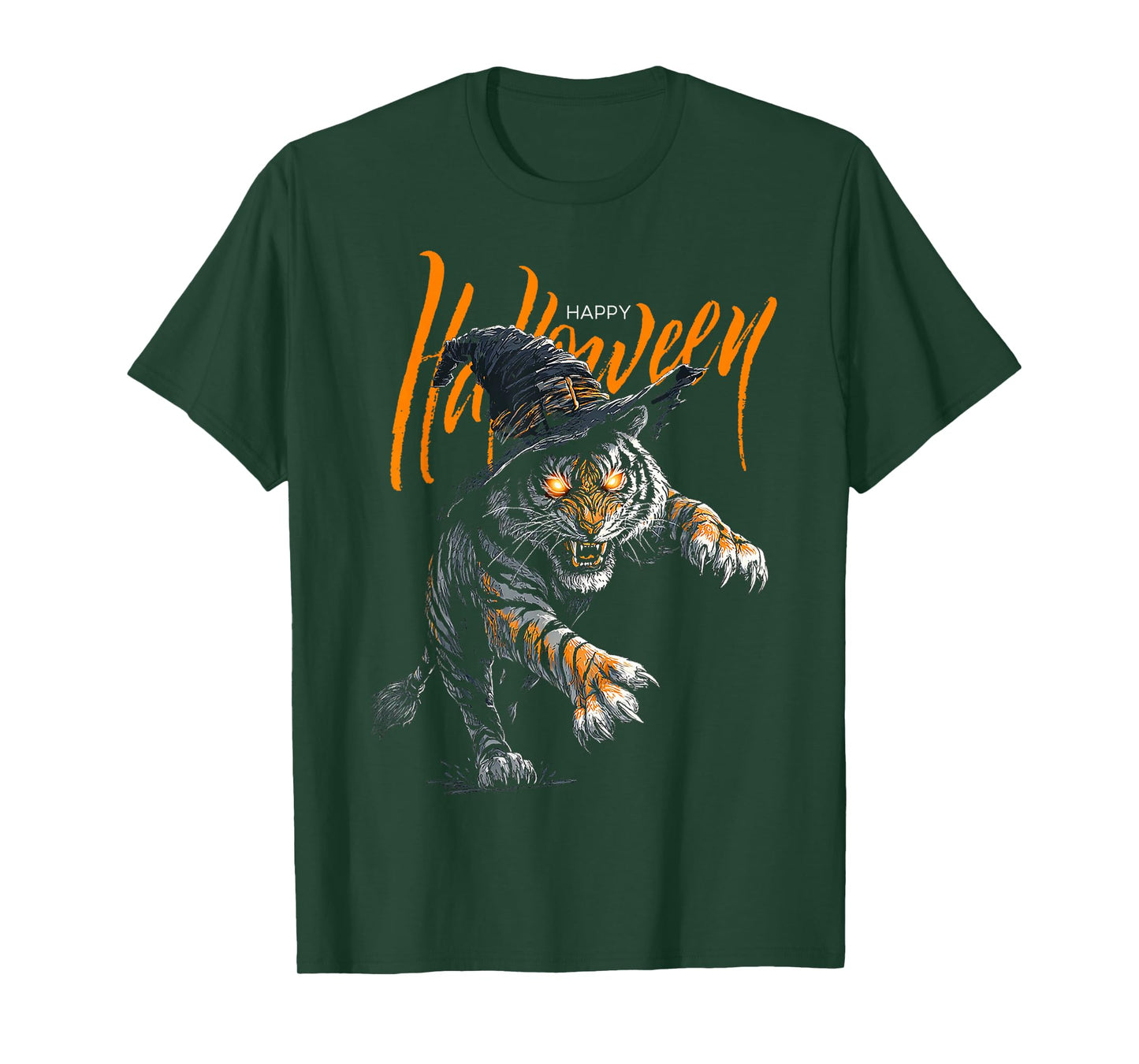 Happy Halloween Costume Tiger Witch Animal Fun T-Shirt