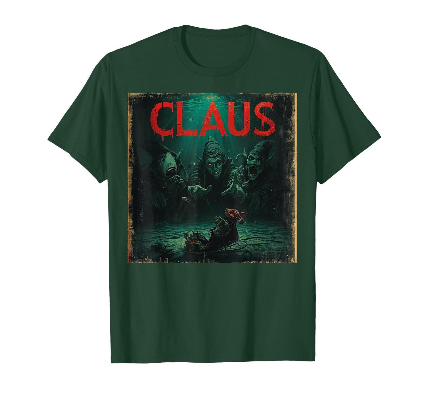 Creepy Claus Horror Christmas Dark Elf Top T-Shirt